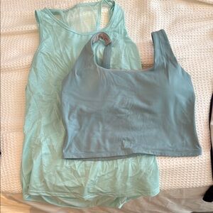 Women's Aqua Sleeveless Tops SHEIN /Glo Mode by SHEIN  Sport bra sz L